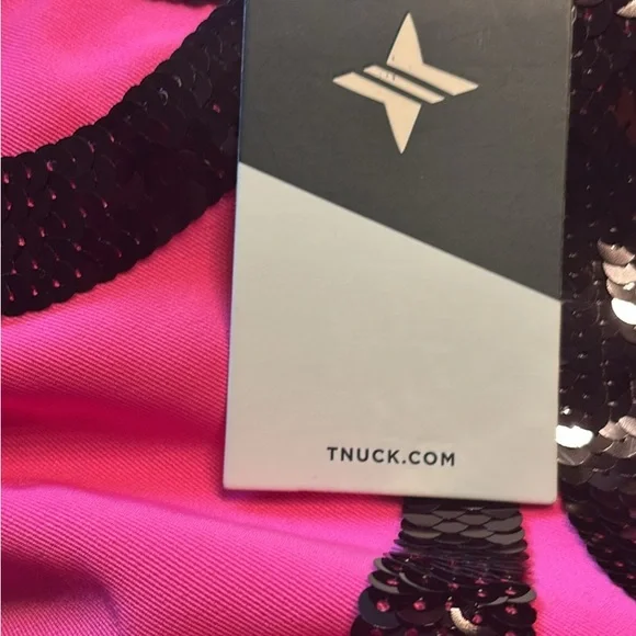 Tuckernuck Electric Pink Bow Jamie Dress Sequin Bow NWT XL - Picture 2 of 11